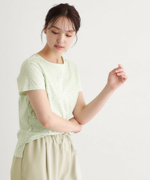 LAURA ASHLEY / ローラ アシュレイ カットソー | 【接触冷感／マシンウォッシュ可】スウィート アリッサム柄スムースTシャツ | 詳細5