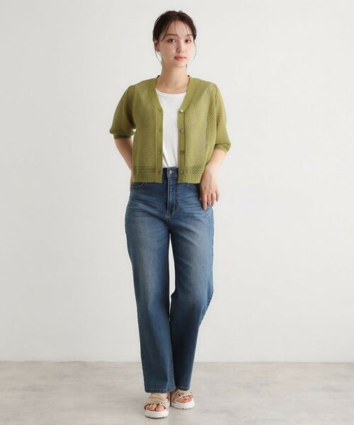 LAURA ASHLEY / ローラ アシュレイ カーディガン・ボレロ | 【リネン混素材／洗える】フィッシュネットカーディガン | 詳細10