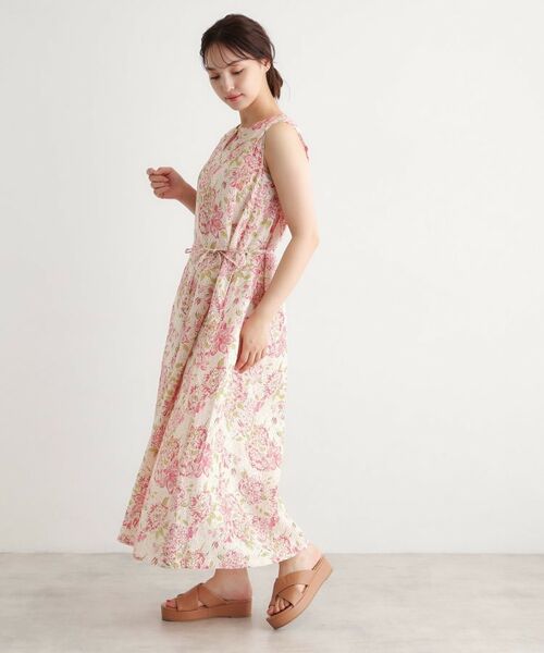 LAURA ASHLEY / ローラ アシュレイ ロング・マキシ丈ワンピース | 【リネン100％／洗える】リリス柄ワンピース | 詳細3