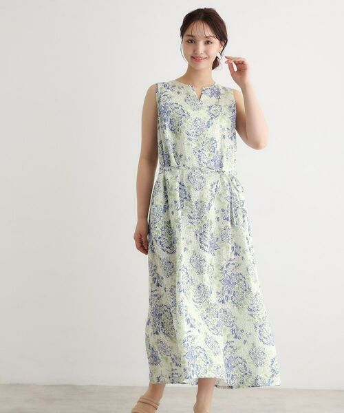 LAURA ASHLEY / ローラ アシュレイ ロング・マキシ丈ワンピース | 【リネン100％／洗える】リリス柄ワンピース | 詳細5