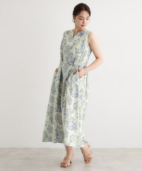 LAURA ASHLEY / ローラ アシュレイ ロング・マキシ丈ワンピース | 【リネン100％／洗える】リリス柄ワンピース | 詳細6