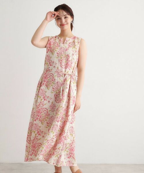 LAURA ASHLEY / ローラ アシュレイ ロング・マキシ丈ワンピース | 【リネン100％／洗える】リリス柄ワンピース（ピンク(171)）