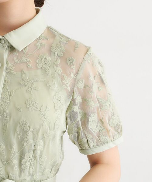LAURA ASHLEY / ローラ アシュレイ ロング・マキシ丈ワンピース | 【洗える／5分袖／キャミワンピ付き】エルヴェデン柄チュール刺繍ワンピース | 詳細13