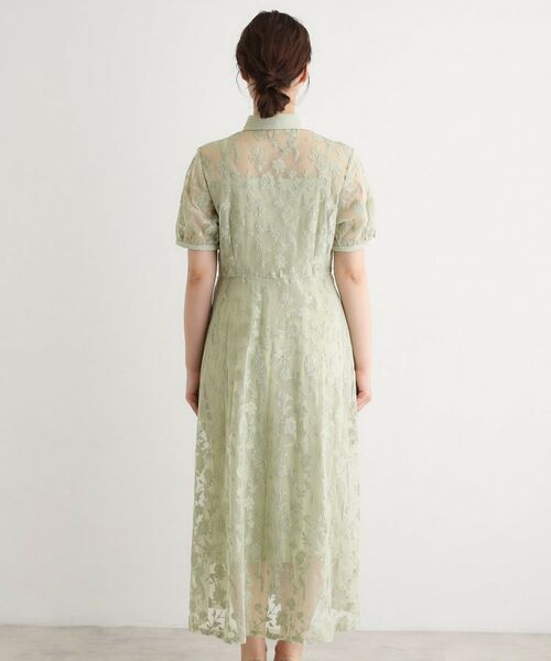 LAURA ASHLEY / ローラ アシュレイ ロング・マキシ丈ワンピース | 【洗える／5分袖／キャミワンピ付き】エルヴェデン柄チュール刺繍ワンピース | 詳細16