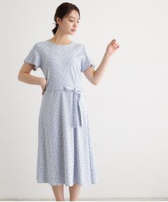 LAURA ASHLEY / ローラ アシュレイ ロング・マキシ丈ワンピース | 【接触冷感／洗える】スウィート アリッサム柄スムースワンピース