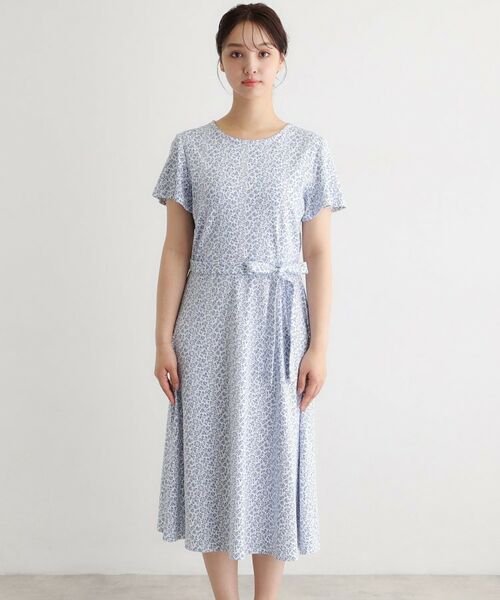 LAURA ASHLEY / ローラ アシュレイ ロング・マキシ丈ワンピース | 【接触冷感／洗える】スウィート アリッサム柄スムースワンピース | 詳細13
