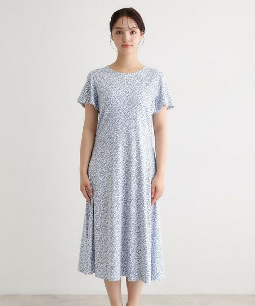LAURA ASHLEY / ローラ アシュレイ ロング・マキシ丈ワンピース | 【接触冷感／洗える】スウィート アリッサム柄スムースワンピース | 詳細19