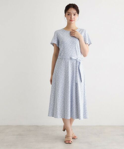 LAURA ASHLEY / ローラ アシュレイ ロング・マキシ丈ワンピース | 【接触冷感／洗える】スウィート アリッサム柄スムースワンピース | 詳細2