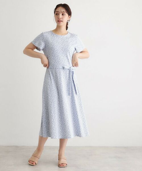 LAURA ASHLEY / ローラ アシュレイ ロング・マキシ丈ワンピース | 【接触冷感／洗える】スウィート アリッサム柄スムースワンピース | 詳細3