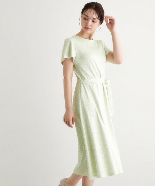 LAURA ASHLEY / ローラ アシュレイ ロング・マキシ丈ワンピース | 【接触冷感／洗える】スウィート アリッサム柄スムースワンピース | 詳細5