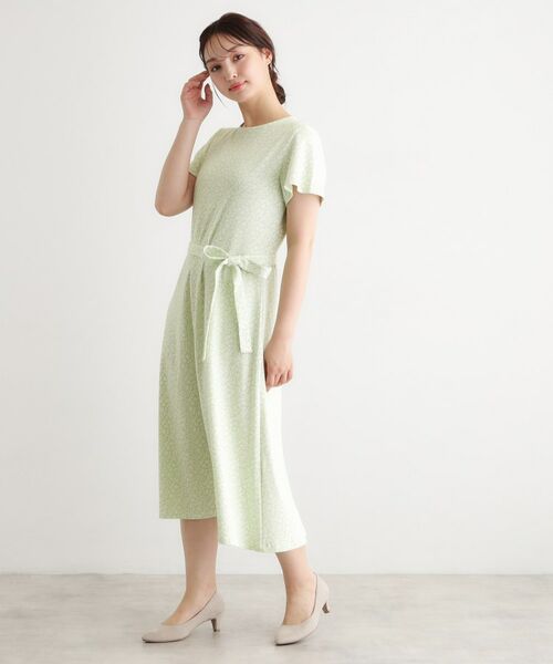 LAURA ASHLEY / ローラ アシュレイ ロング・マキシ丈ワンピース | 【接触冷感／洗える】スウィート アリッサム柄スムースワンピース | 詳細6