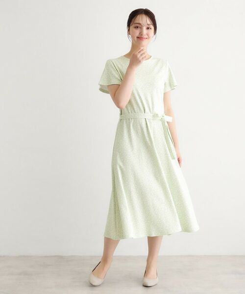 LAURA ASHLEY / ローラ アシュレイ ロング・マキシ丈ワンピース | 【接触冷感／洗える】スウィート アリッサム柄スムースワンピース | 詳細7