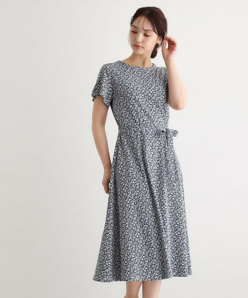 LAURA ASHLEY / ローラ アシュレイ ロング・マキシ丈ワンピース | 【接触冷感／洗える】スウィート アリッサム柄スムースワンピース | 詳細9
