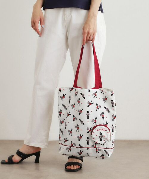 LAURA ASHLEY / ローラ アシュレイ トートバッグ | ヴィンテージソルジャー柄 パッカブル トートバッグ（ホワイト(101)）