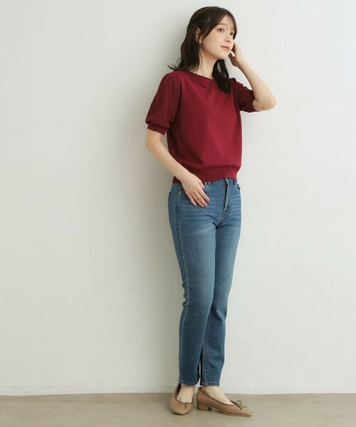 LAURA ASHLEY / ローラ アシュレイ ニット・セーター | 【洗える／調温機能糸使用】かぎ針編み風ラウンドカラープルオーバーニット | 詳細11