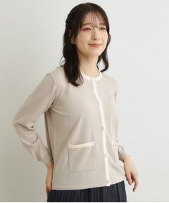 LAURA ASHLEY / ローラ アシュレイ カーディガン・ボレロ | 【羽織におすすめ！洗える】バイカラーニットカーディガン