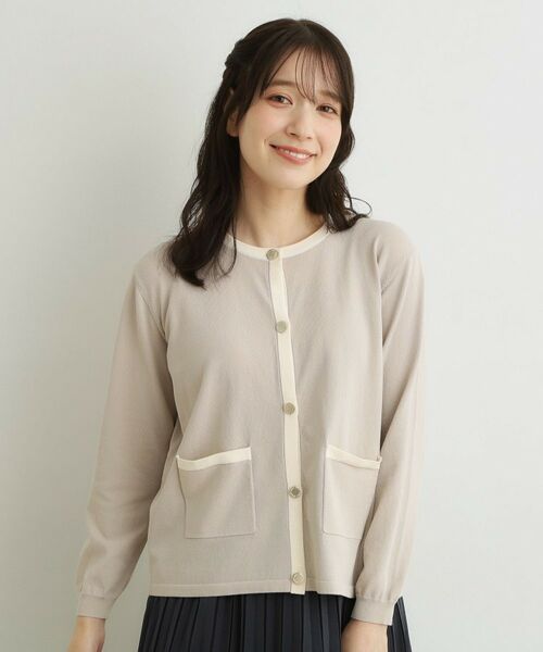 LAURA ASHLEY / ローラ アシュレイ カーディガン・ボレロ | 【羽織におすすめ！洗える】バイカラーニットカーディガン | 詳細5
