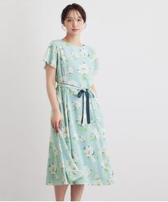 LAURA ASHLEY / ローラ アシュレイ ミニ丈・ひざ丈ワンピース | 【2WAYウエストリボン／洗える／総裏付き】ウィズリー柄ワンピース