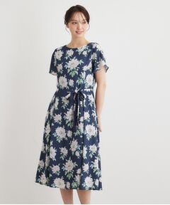 LAURA ASHLEY / ローラ アシュレイ ミニ丈・ひざ丈ワンピース | 【2WAYウエストリボン／洗える／総裏付き】ウィズリー柄ワンピース