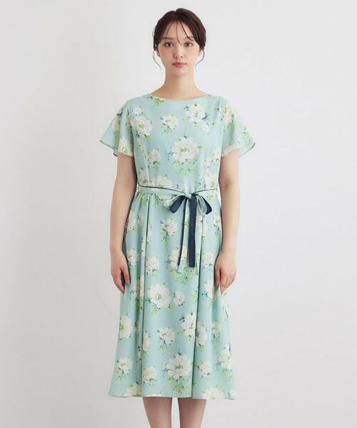 LAURA ASHLEY / ローラ アシュレイ ミニ丈・ひざ丈ワンピース | 【2WAYウエストリボン／洗える／総裏付き】ウィズリー柄ワンピース | 詳細13