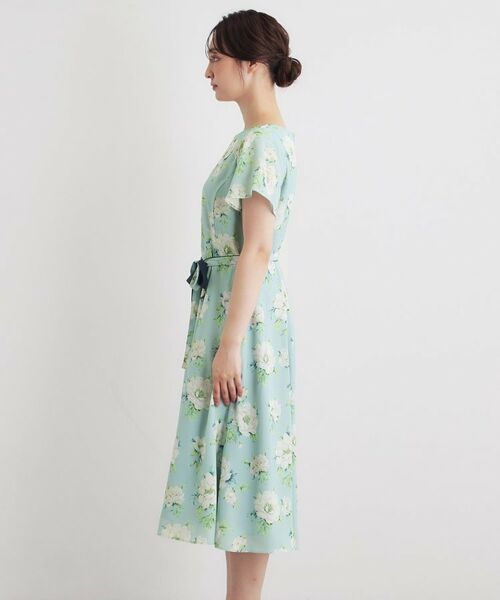 LAURA ASHLEY / ローラ アシュレイ ミニ丈・ひざ丈ワンピース | 【2WAYウエストリボン／洗える／総裏付き】ウィズリー柄ワンピース | 詳細14