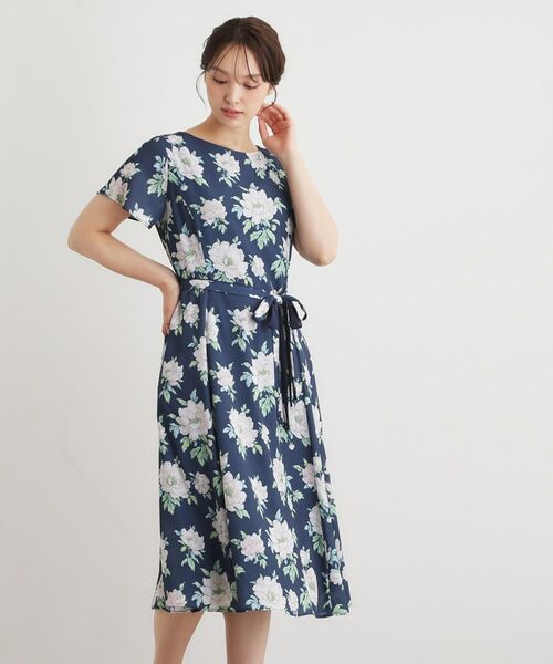 LAURA ASHLEY / ローラ アシュレイ ミニ丈・ひざ丈ワンピース | 【2WAYウエストリボン／洗える／総裏付き】ウィズリー柄ワンピース | 詳細3