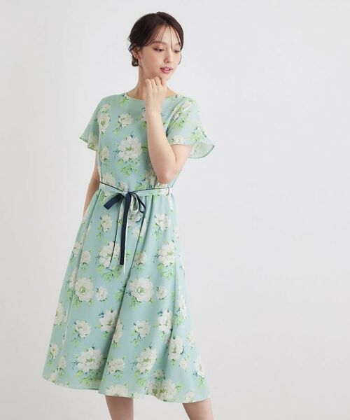 LAURA ASHLEY / ローラ アシュレイ ミニ丈・ひざ丈ワンピース | 【2WAYウエストリボン／洗える／総裏付き】ウィズリー柄ワンピース | 詳細5