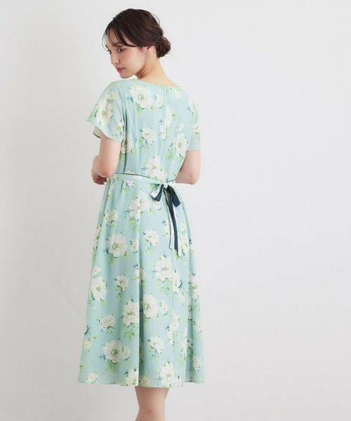 LAURA ASHLEY / ローラ アシュレイ ミニ丈・ひざ丈ワンピース | 【2WAYウエストリボン／洗える／総裏付き】ウィズリー柄ワンピース | 詳細6
