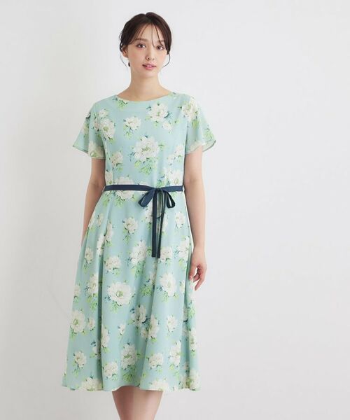 LAURA ASHLEY / ローラ アシュレイ ミニ丈・ひざ丈ワンピース | 【2WAYウエストリボン／洗える／総裏付き】ウィズリー柄ワンピース | 詳細8