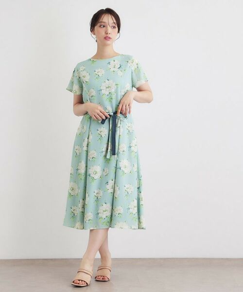 LAURA ASHLEY / ローラ アシュレイ ミニ丈・ひざ丈ワンピース | 【2WAYウエストリボン／洗える／総裏付き】ウィズリー柄ワンピース | 詳細9