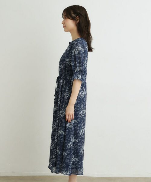 LAURA ASHLEY / ローラ アシュレイ ミニ丈・ひざ丈ワンピース | 【洗える／ウエストドロスト・袖口ゴム仕様】トワル ディライト柄シフォンワンピース | 詳細10