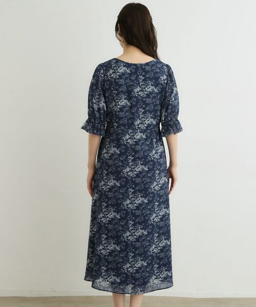 LAURA ASHLEY / ローラ アシュレイ ミニ丈・ひざ丈ワンピース | 【洗える／ウエストドロスト・袖口ゴム仕様】トワル ディライト柄シフォンワンピース | 詳細11