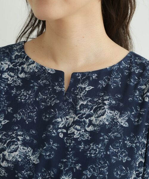 LAURA ASHLEY / ローラ アシュレイ ミニ丈・ひざ丈ワンピース | 【洗える／ウエストドロスト・袖口ゴム仕様】トワル ディライト柄シフォンワンピース | 詳細12