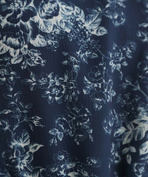 LAURA ASHLEY / ローラ アシュレイ ミニ丈・ひざ丈ワンピース | 【洗える／ウエストドロスト・袖口ゴム仕様】トワル ディライト柄シフォンワンピース | 詳細8