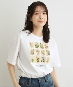 LAURA ASHLEY / ローラ アシュレイ カットソー | 【接触冷感／UVカット／吸水速乾性／抗菌防臭】パーショア ポストカーズ柄Tシャツ