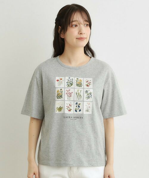 LAURA ASHLEY / ローラ アシュレイ カットソー | 【接触冷感／UVカット／吸水速乾性／抗菌防臭】パーショア ポストカーズ柄Tシャツ | 詳細13