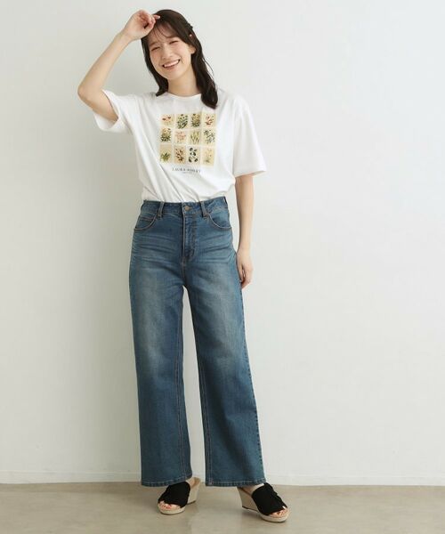 LAURA ASHLEY / ローラ アシュレイ カットソー | 【接触冷感／UVカット／吸水速乾性／抗菌防臭】パーショア ポストカーズ柄Tシャツ | 詳細2