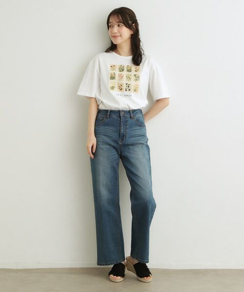 LAURA ASHLEY / ローラ アシュレイ カットソー | 【接触冷感／UVカット／吸水速乾性／抗菌防臭】パーショア ポストカーズ柄Tシャツ | 詳細3