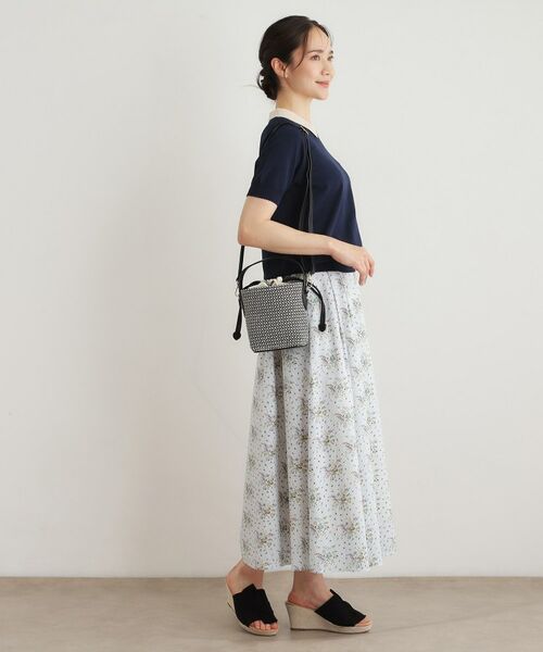 LAURA ASHLEY / ローラ アシュレイ ショルダーバッグ | 【取外し可ショルダーベルト付き】ウィービングドローストリングバッグ | 詳細5