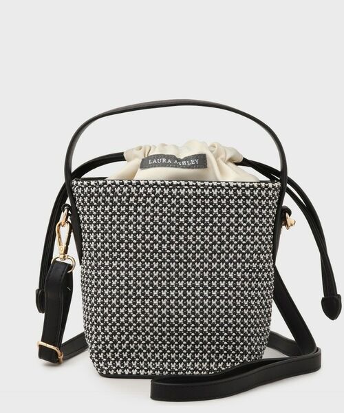 LAURA ASHLEY / ローラ アシュレイ ショルダーバッグ | 【取外し可ショルダーベルト付き】ウィービングドローストリングバッグ | 詳細6