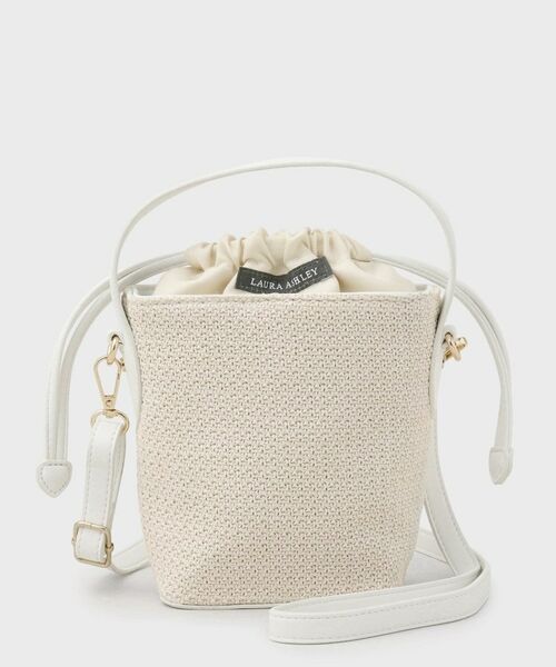 LAURA ASHLEY / ローラ アシュレイ ショルダーバッグ | 【取外し可ショルダーベルト付き】ウィービングドローストリングバッグ | 詳細7