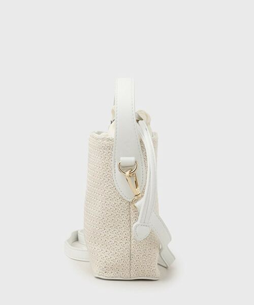 LAURA ASHLEY / ローラ アシュレイ ショルダーバッグ | 【取外し可ショルダーベルト付き】ウィービングドローストリングバッグ | 詳細8