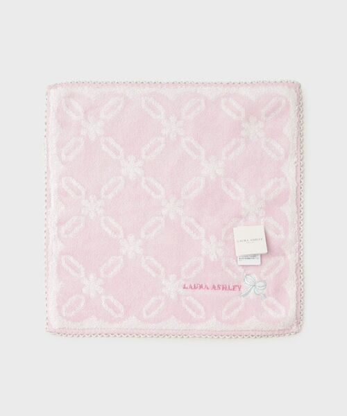 LAURA ASHLEY / ローラ アシュレイ ハンカチ | ピコレースリボンタオルハンカチ（ピンク(171)）