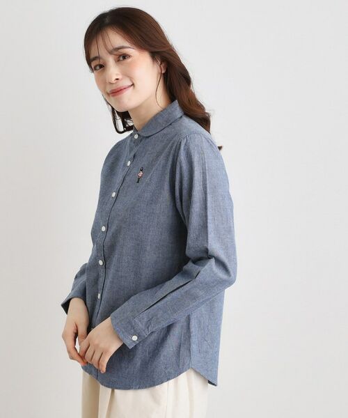 LAURA ASHLEY / ローラ アシュレイ シャツ・ブラウス | 【刺繍入り／日本製／ワンマイルウエア】ラウンドカラーシャツ | 詳細6
