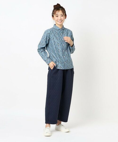 LAURA ASHLEY / ローラ アシュレイ シャツ・ブラウス | 【コットン100％／日本製／ワンマイルウエア】ロサ サンクタ柄 ダンガリーブラウス | 詳細10
