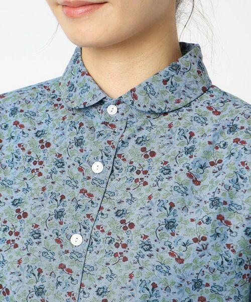 LAURA ASHLEY / ローラ アシュレイ シャツ・ブラウス | 【コットン100％／日本製／ワンマイルウエア】ロサ サンクタ柄 ダンガリーブラウス | 詳細4