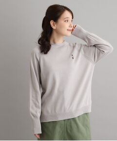 LAURA ASHLEY / ローラ アシュレイ ニット・セーター | 【日本製】コットン ソルジャー刺繍プルオーバー