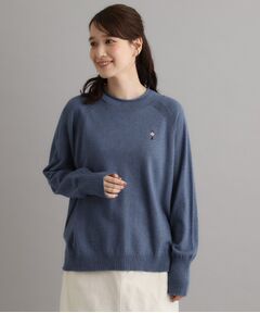 LAURA ASHLEY / ローラ アシュレイ ニット・セーター | 【日本製】コットン ソルジャー刺繍プルオーバー