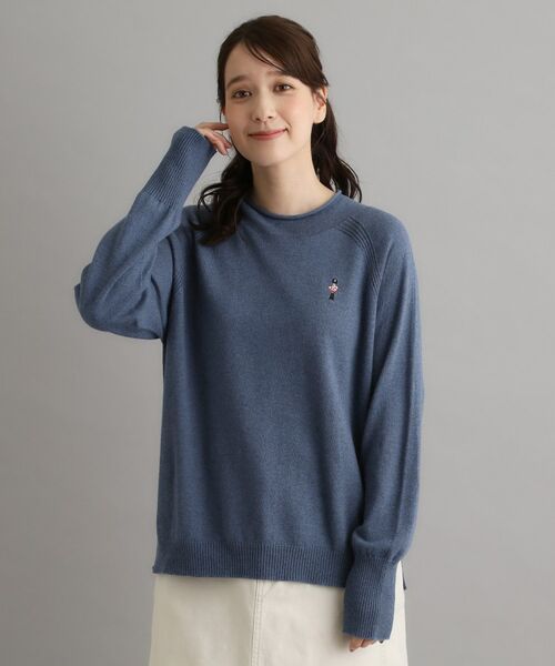 LAURA ASHLEY / ローラ アシュレイ ニット・セーター | 【日本製】コットン ソルジャー刺繍プルオーバー | 詳細5
