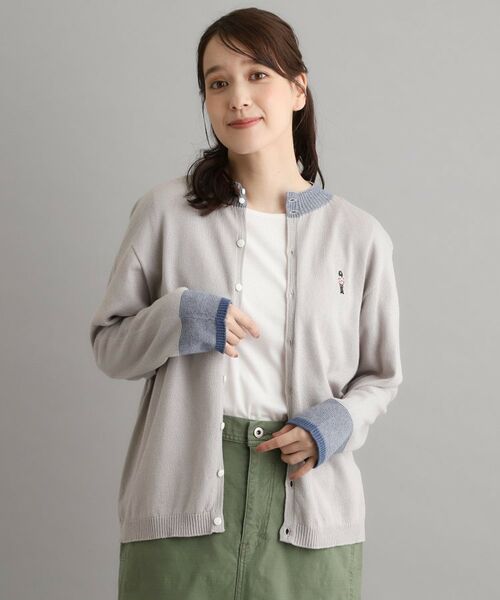 LAURA ASHLEY / ローラ アシュレイ カーディガン・ボレロ | 【日本製/ワンマイルウエア】コットン ソルジャー刺繍カーディガン（グレー(012)）